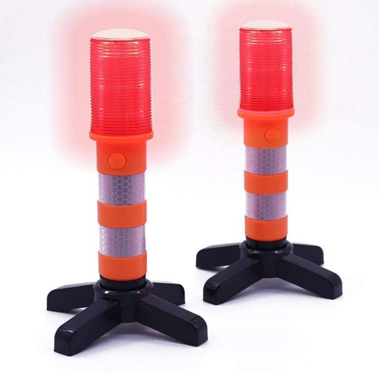 Aolyty 2 LED Emergency Roadside Flashing Flares Red Safety Strobe Light Road Warning Signal Light | Walmart (US)