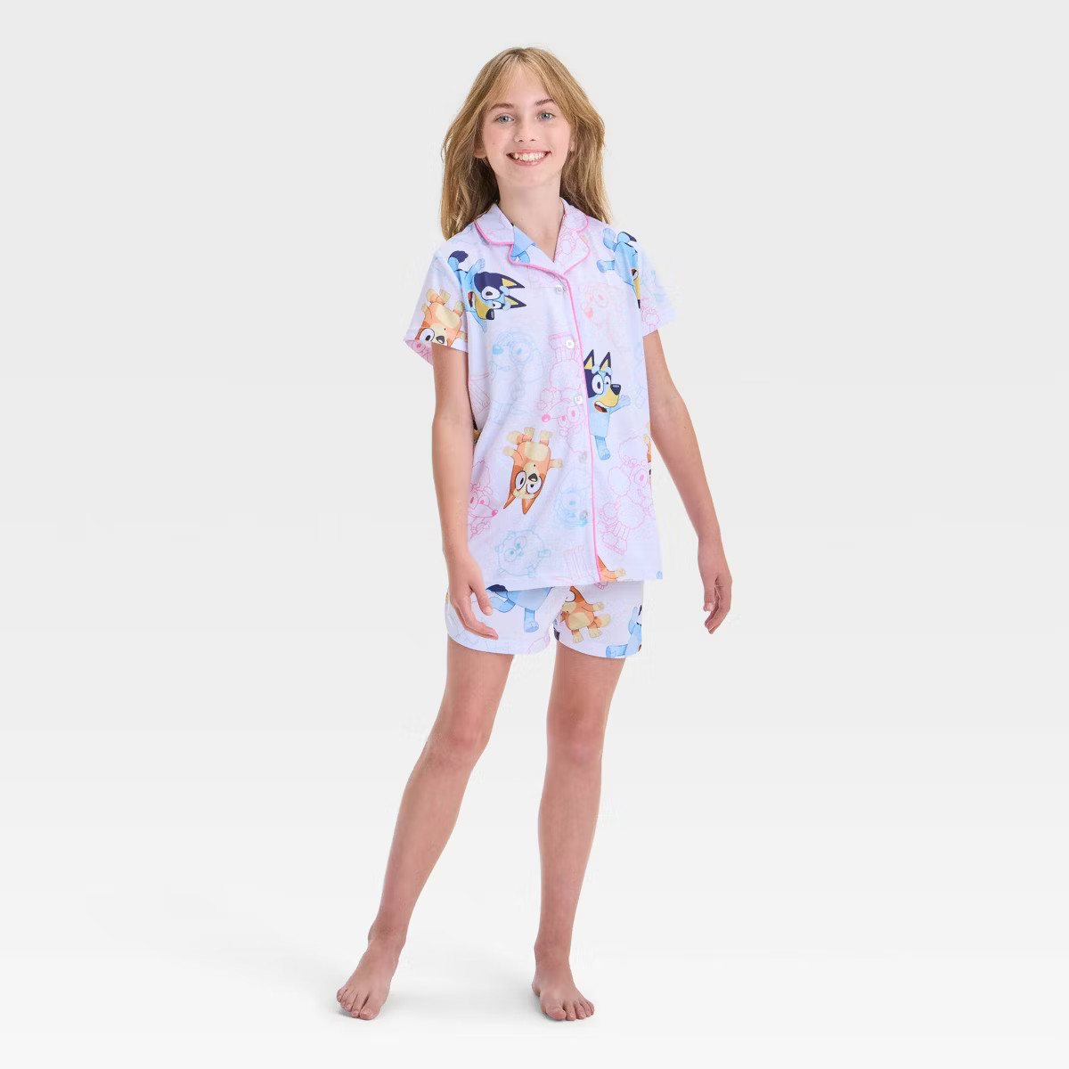 Girls' Bluey Pajama Set - White | Target