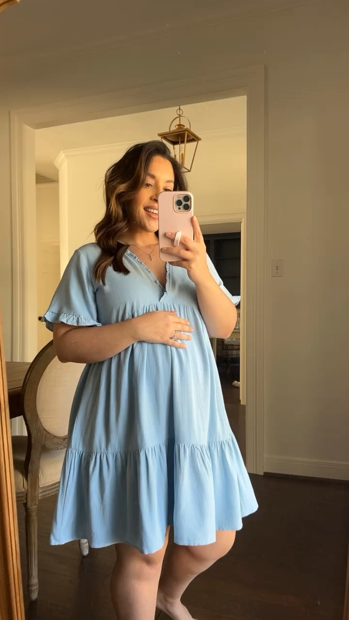 The only short dress I ordered this try on and boy will I be glad it’s here come summer!! Fits so comfortably and still gives a beautiful ruffle to feel complete during your pregnancy & maternity!

#LTKbump #LTKbaby #LTKVideo