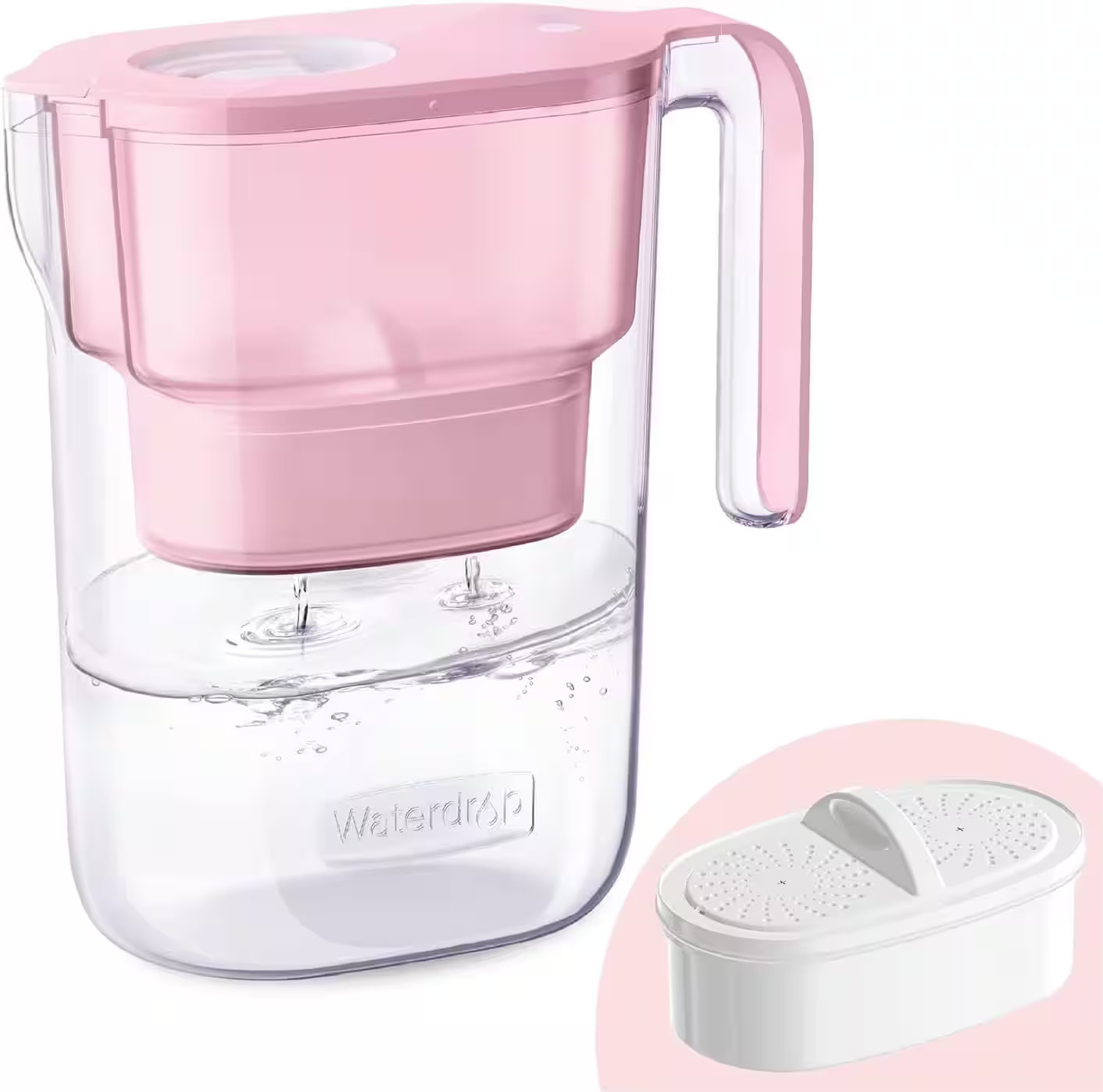 Waterdrop - WD-PT-05P Water Filter Pitcher with 1 Filter - Pink | Best Buy U.S.