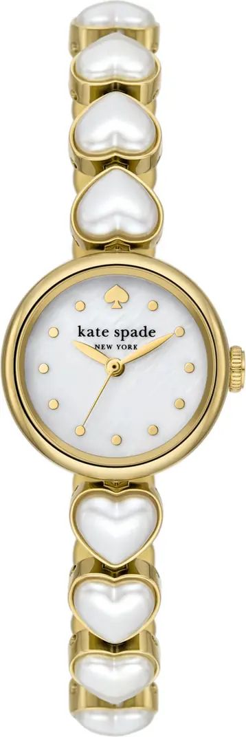 kate spade new york monroe imitation pearl heart bracelet watch, 24mm | Nordstrom | Nordstrom