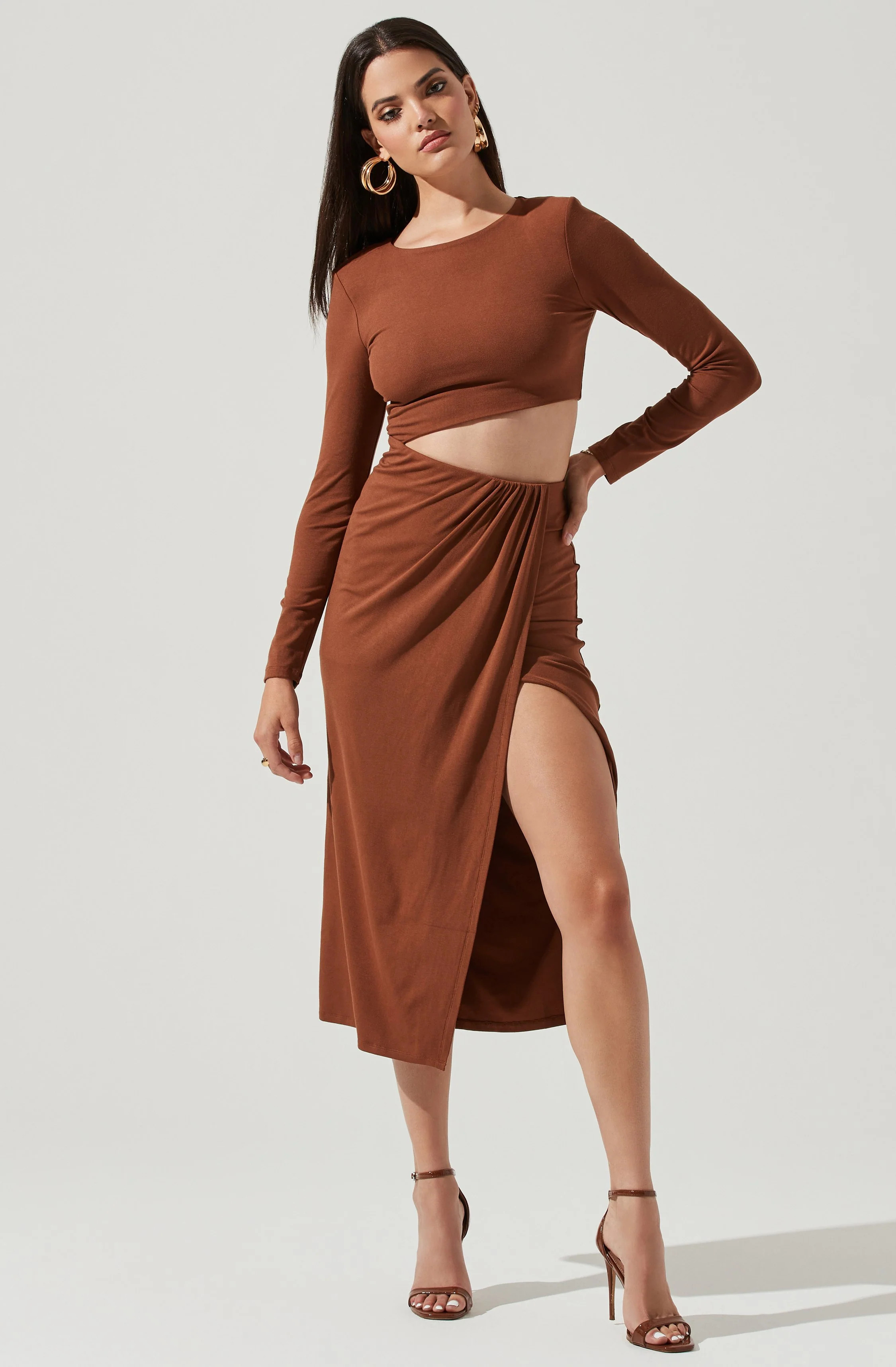 Westwood Long Sleeve Side Cutout Midi Dress | ASTR The Label (US)