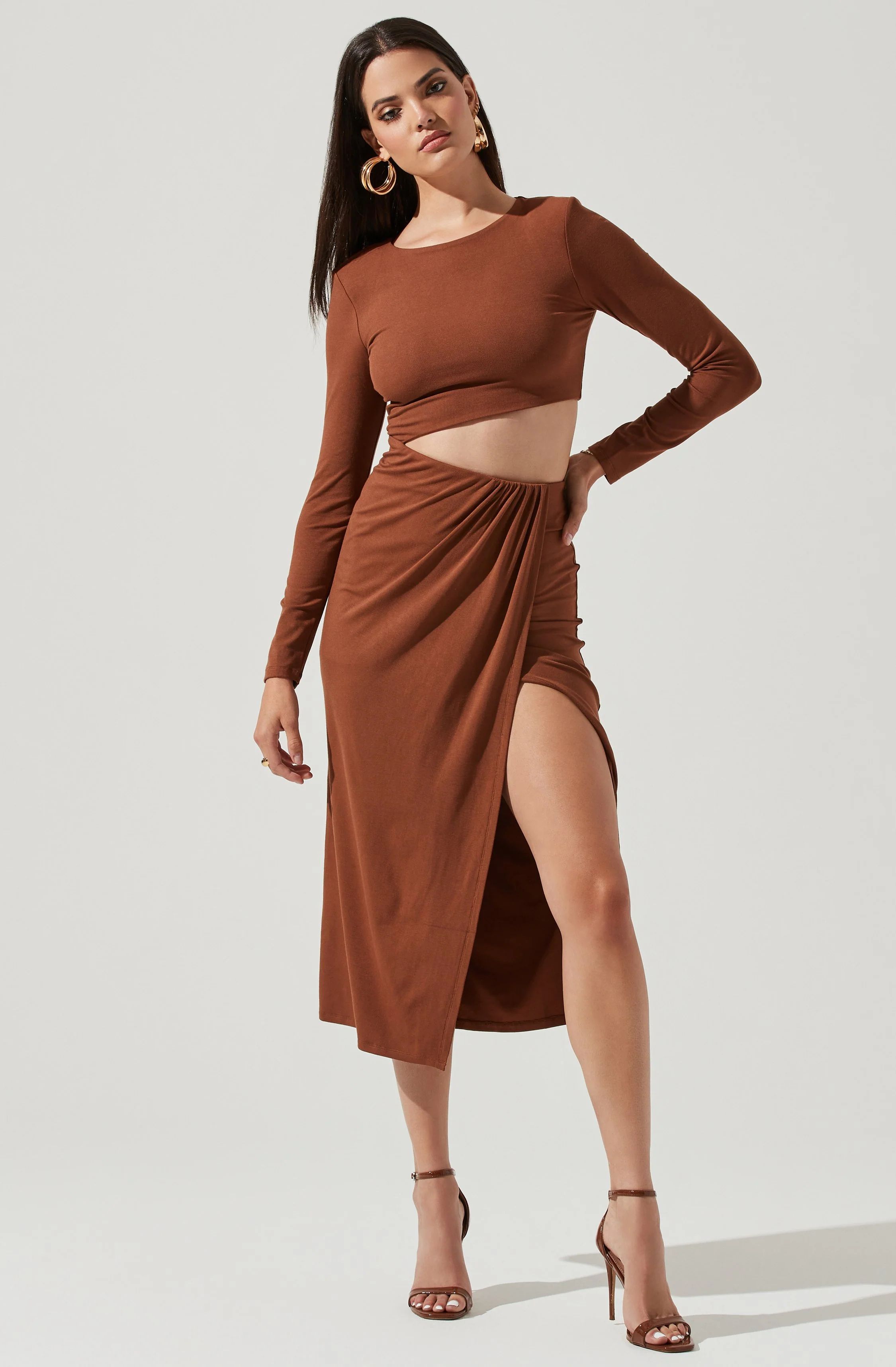 Westwood Long Sleeve Side Cutout Midi Dress | ASTR The Label (US)
