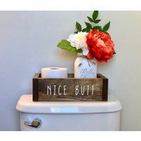 Potty Talk Bathroom Organizer Nice Butt  (Bathroom decor, bathroom caddy, bathroom basket, toilet basket) | Etsy (US)