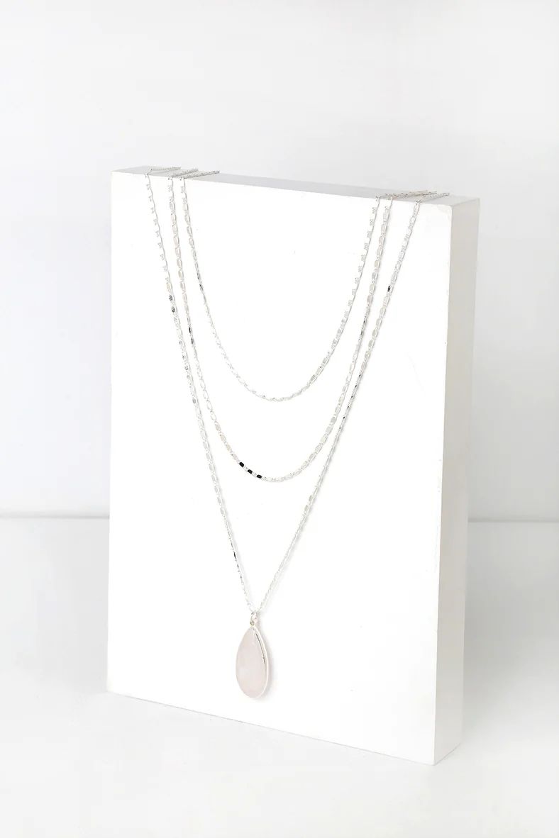Lucienne Silver Layered Teardrop Necklace | Lulus (US)