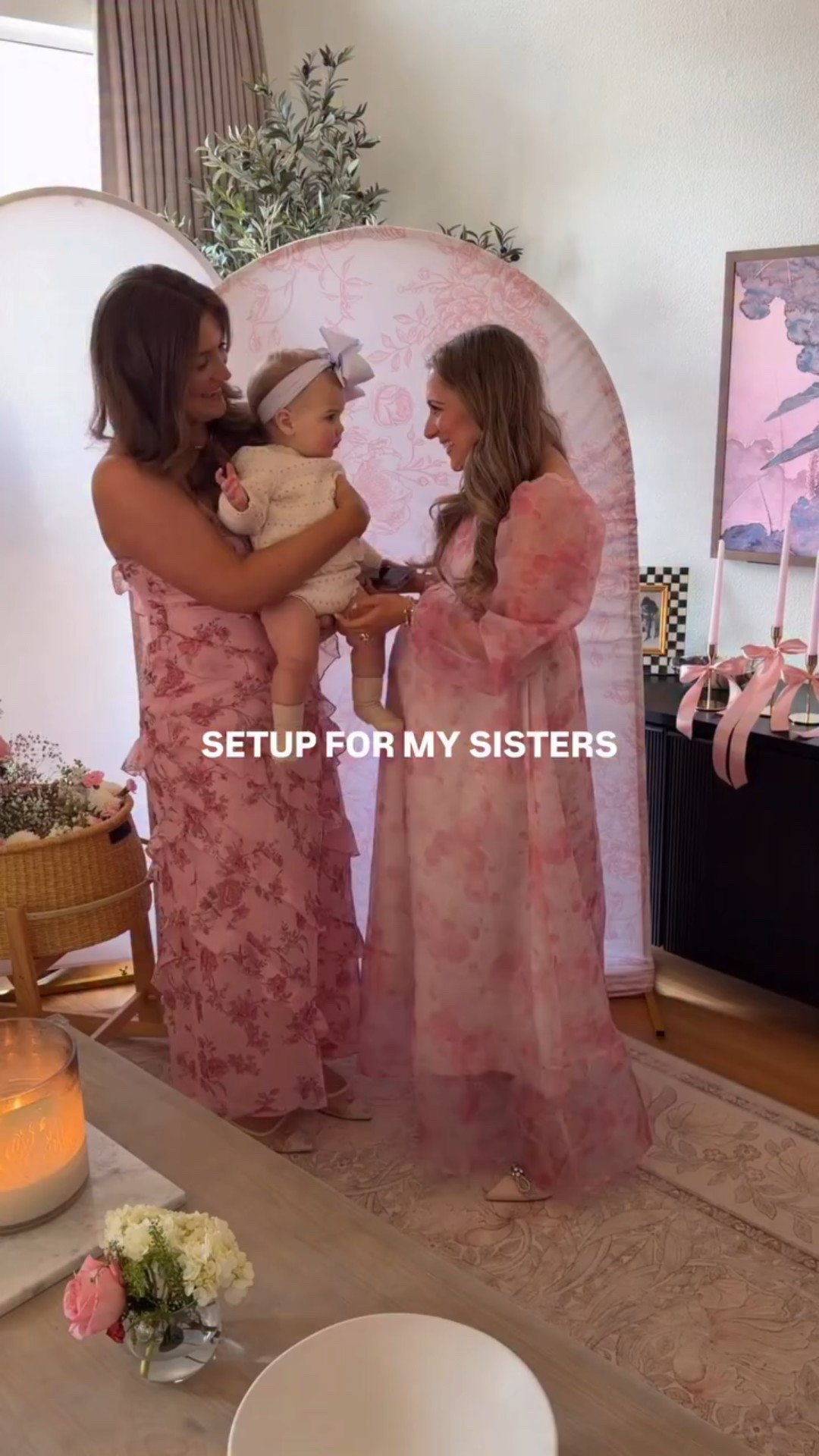 Baby shower setup!🎀💗🌸🍼🤍 

#babyshower #babygirl #sisters
