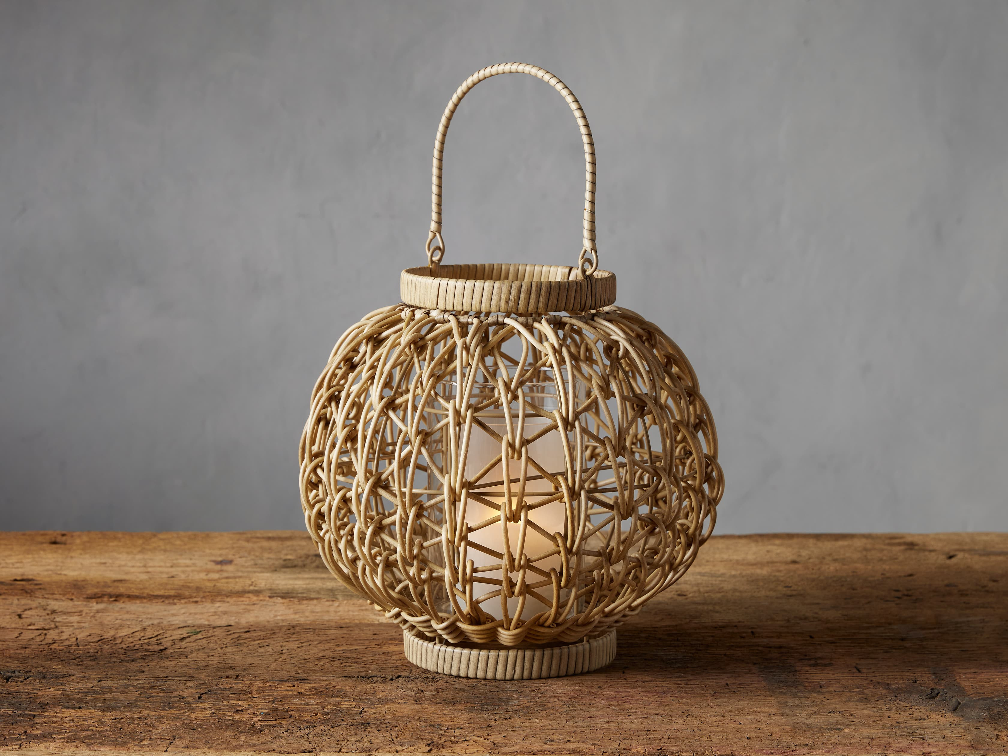 Double Twist Lantern in Natural | Arhaus