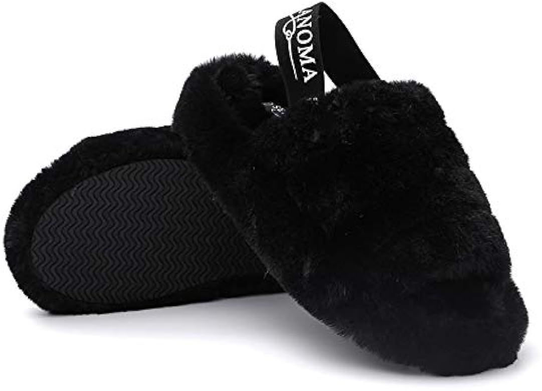 Seranoma Women's Faux Fur Slipper with Elastic Band | Fluff Slide Slipper | Amazon (US)