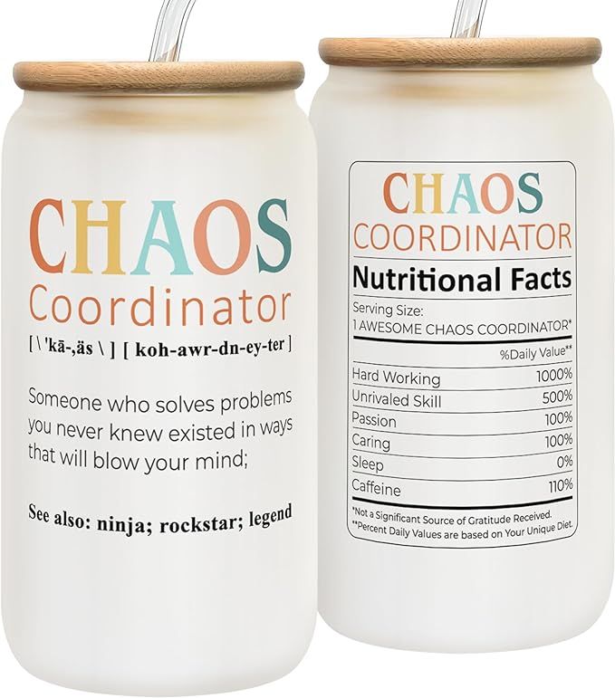 Chaos Coordinator Gifts Cup - Thank You Office Gifts for Women, Mom, Coworker, Manager, Teacher, ... | Amazon (US)