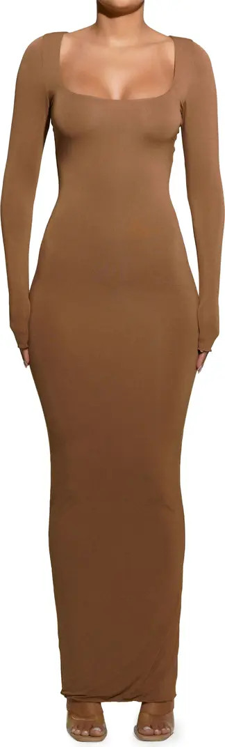 Square Neck Long Sleeve Maxi Dress | Nordstrom