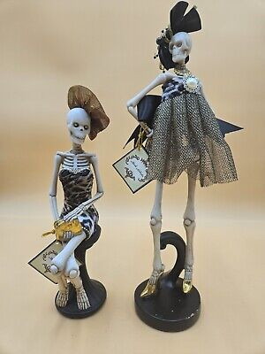 Rare Discontinued Mark Roberts Halloween Fashionista Skelton Dolls Set Of 2   | eBay | eBay US