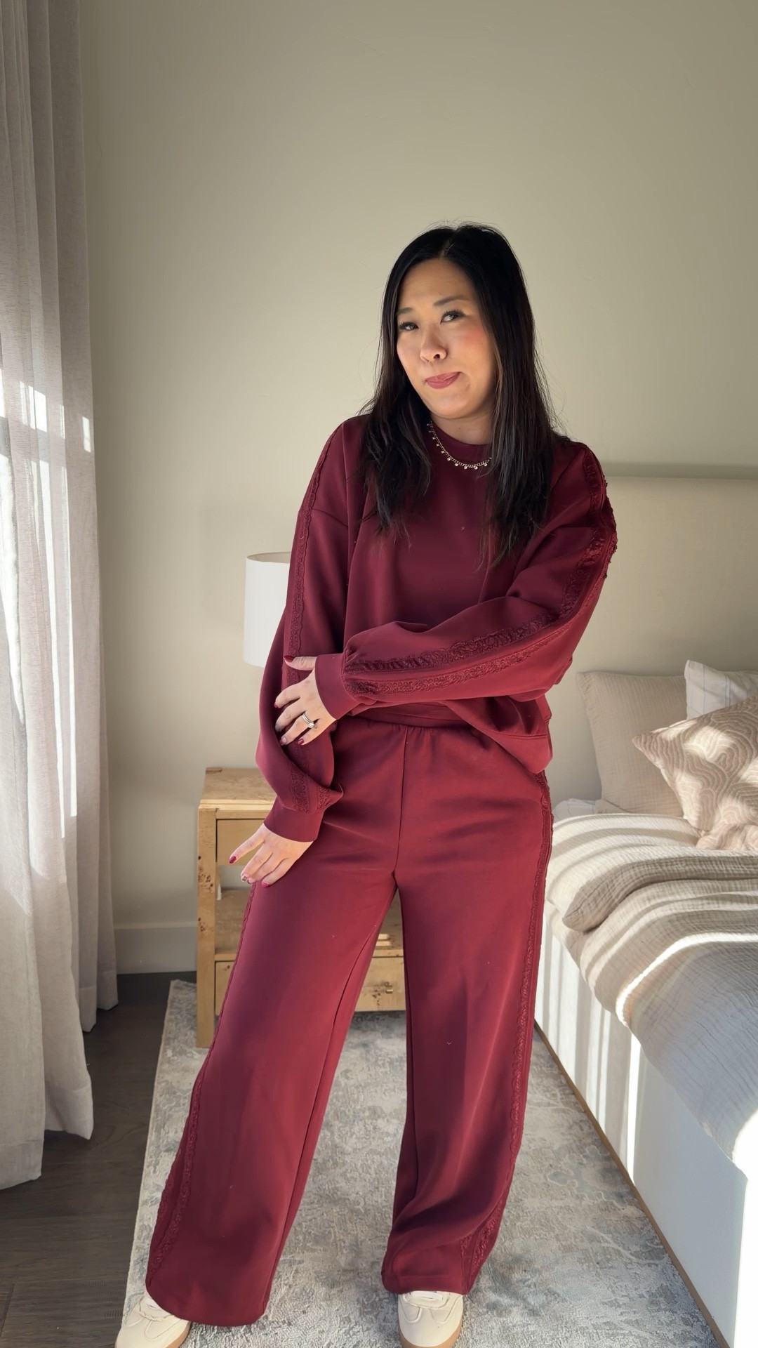 Target Airy Sleek Set with lace 
Sweatshirt: Medium
Pants: Medium 