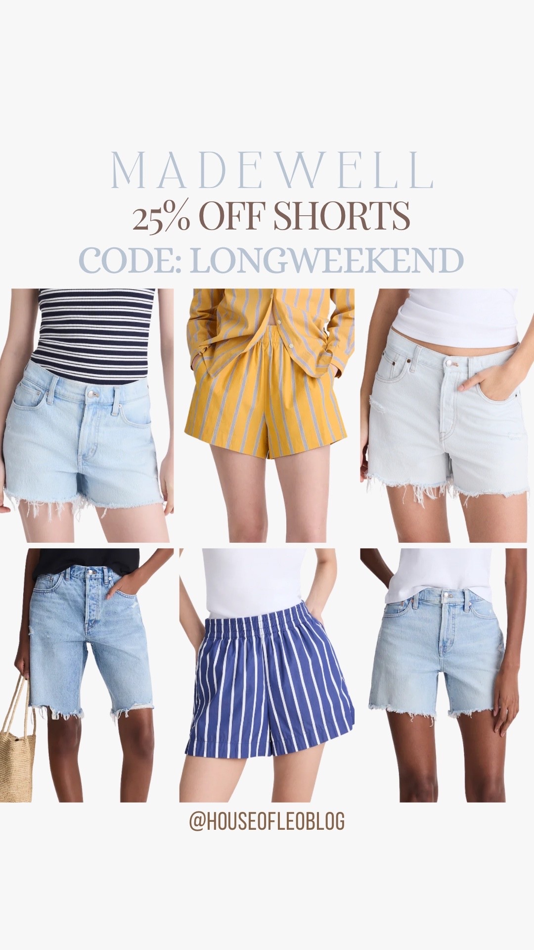 Code: longweekend. Denim shorts, madewell.

#LTKSaleAlert