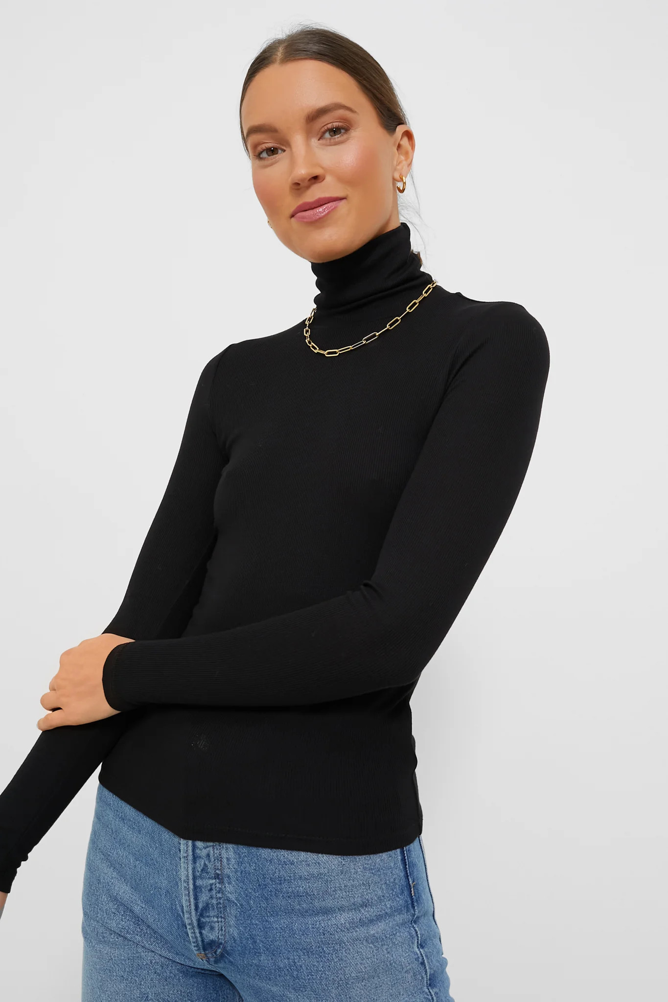 Black Lexi Rib Turtleneck | Tuckernuck (US)