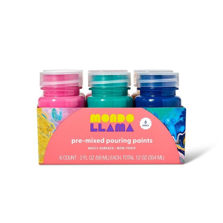 6ct Pre-Mixed Pouring Paints - Mondo Llama™ | Target