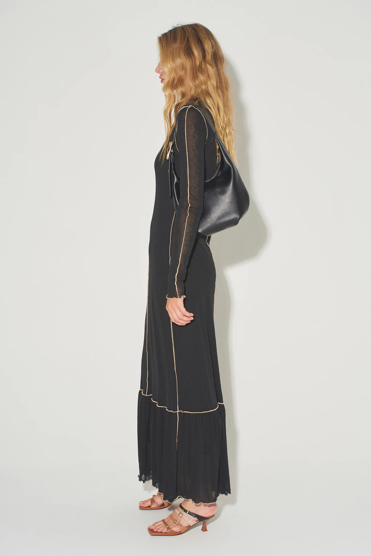 Piper Maxi Dress Black / Nude | Hansen and Gretel