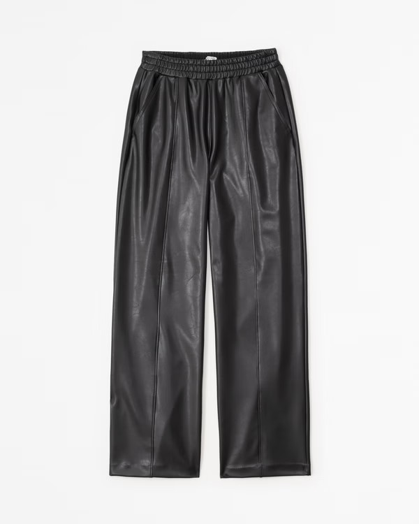 Women's Classic Vegan Leather Straight Leg Pant | Women's New Arrivals | Abercrombie.com | Abercrombie & Fitch (US)