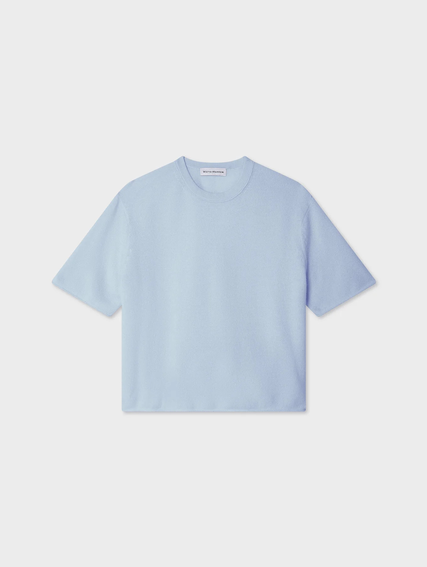 Cashmere Roll Trim T-shirt | White and Warren
