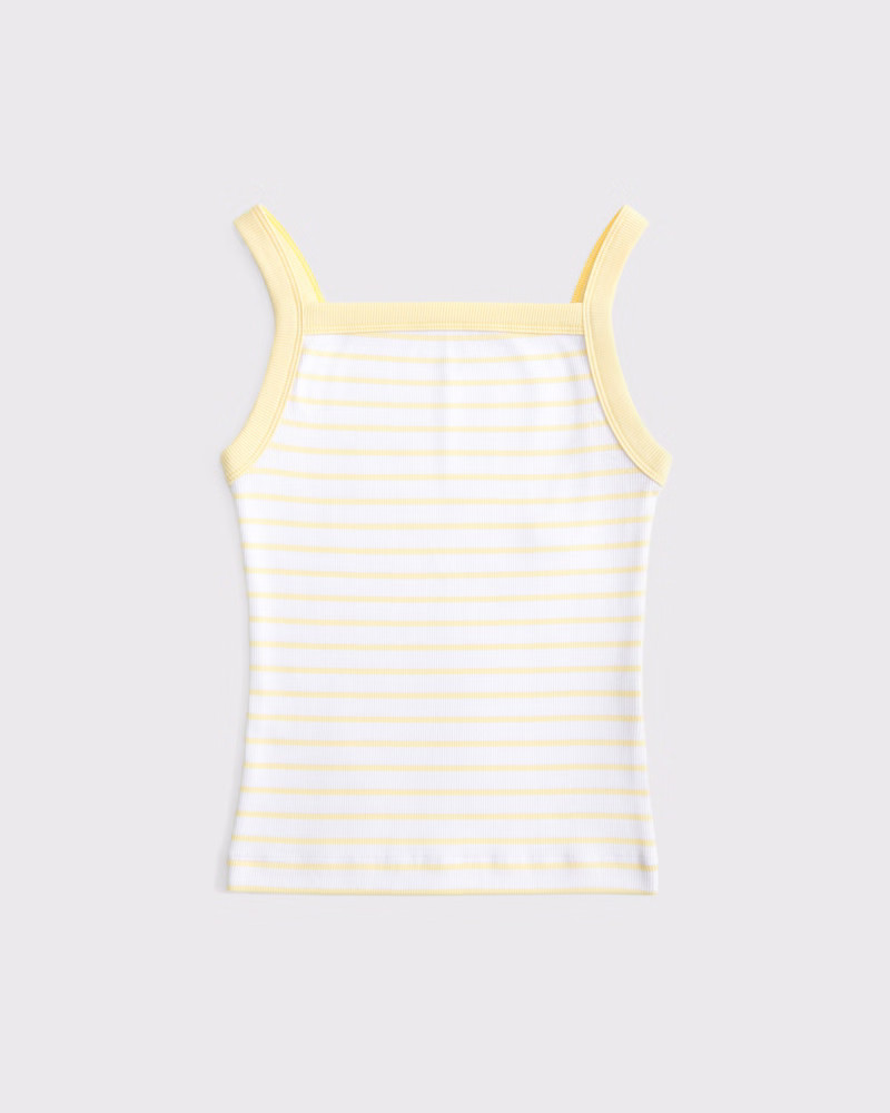 Straight Neck Rib Tank | Abercrombie & Fitch (US)