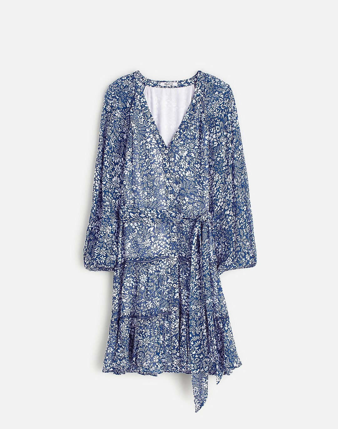 Tie-Waist Tiered Mini Dress in Floral | Madewell