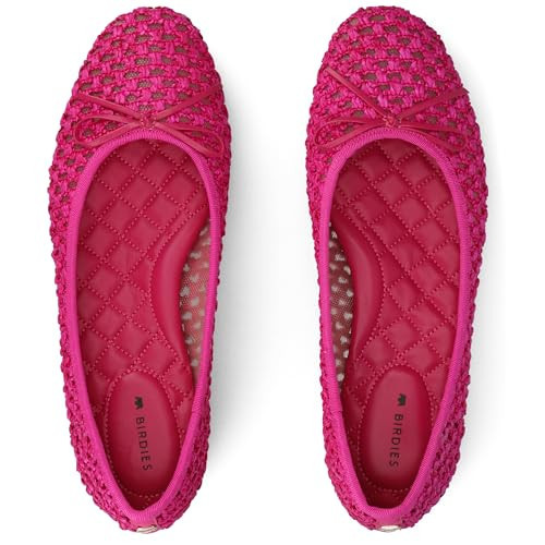 Birdies Women's Songbird, Slip-On Flats, Comfortable Casual Dressy Shoes, Hot Pink Openweave, 7.5 | Amazon (US)