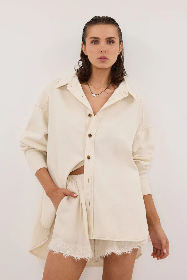ASHTON NATURAL OVERSIZED DENIM SHIRT | DISSH