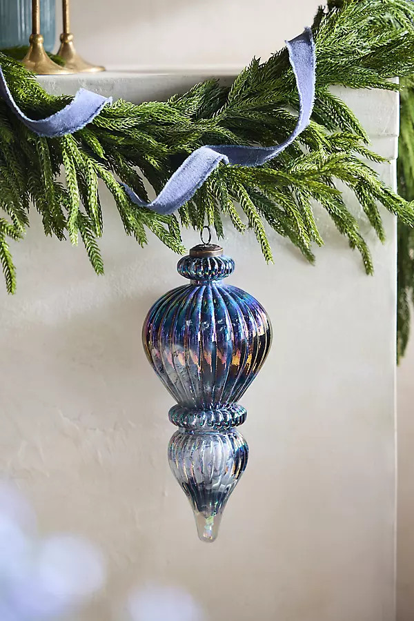 Blue Glass Giant Finial Ornament | Anthropologie (US)