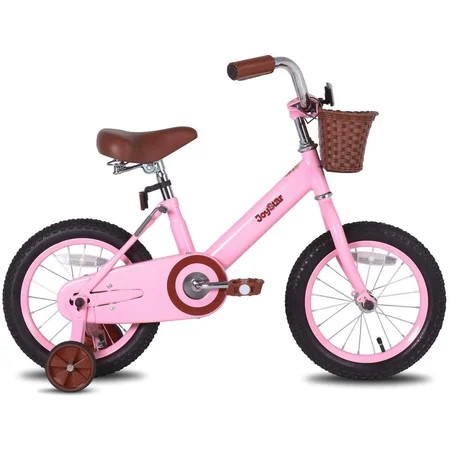 JOYSTAR Vintage 12 Inch Kids Bike with Basket & Training Wheels for 2-7 Years Old Girls & Boys (Pink | Walmart (US)