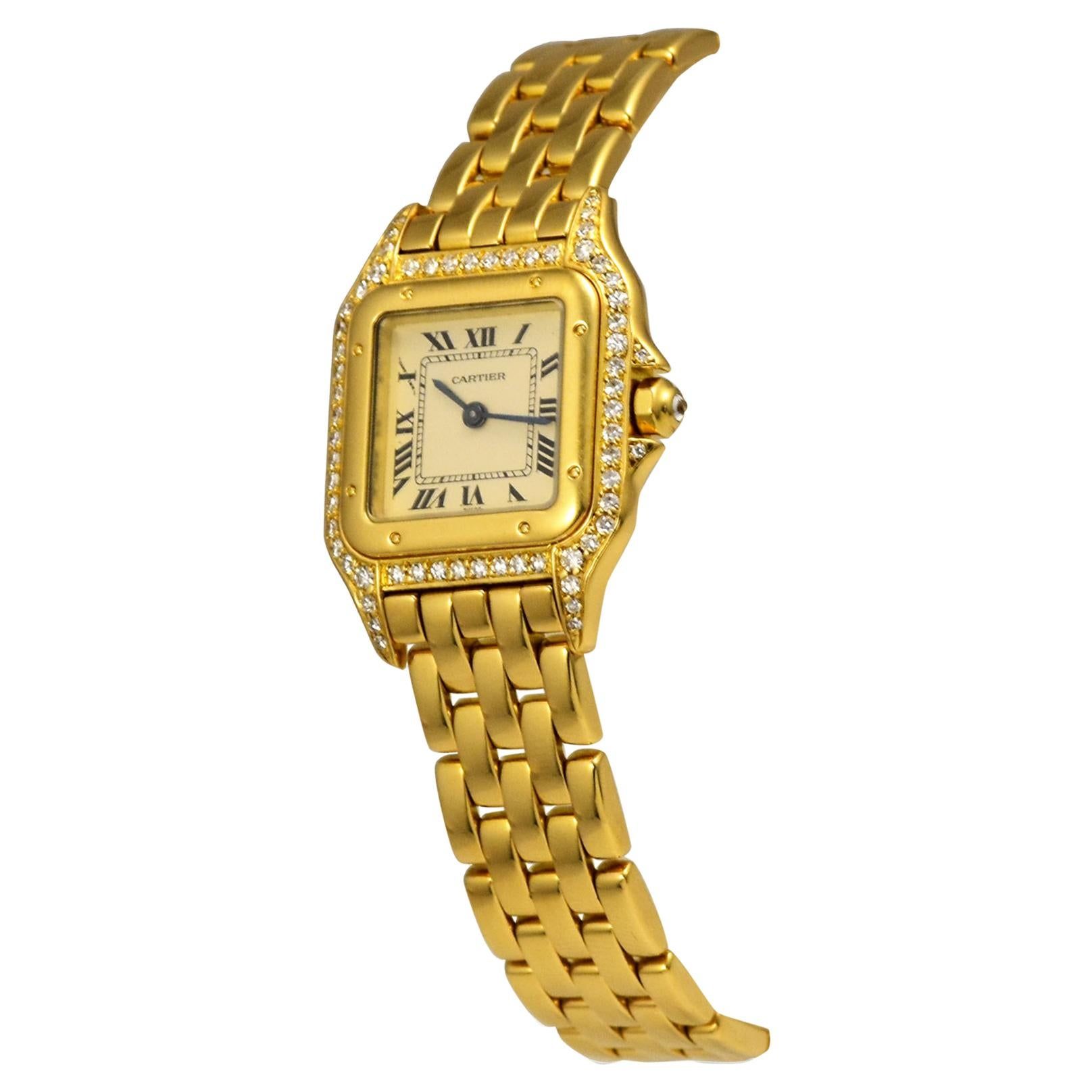 Cartier Panthère de Cartier Yellow Gold Diamond Watch | 1stDibs