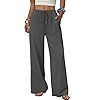 Sampeel Wide Leg Pants for Women Flowy Palazzo Drawstring Elastic Waist Trousers with Pockets Sum... | Amazon (US)
