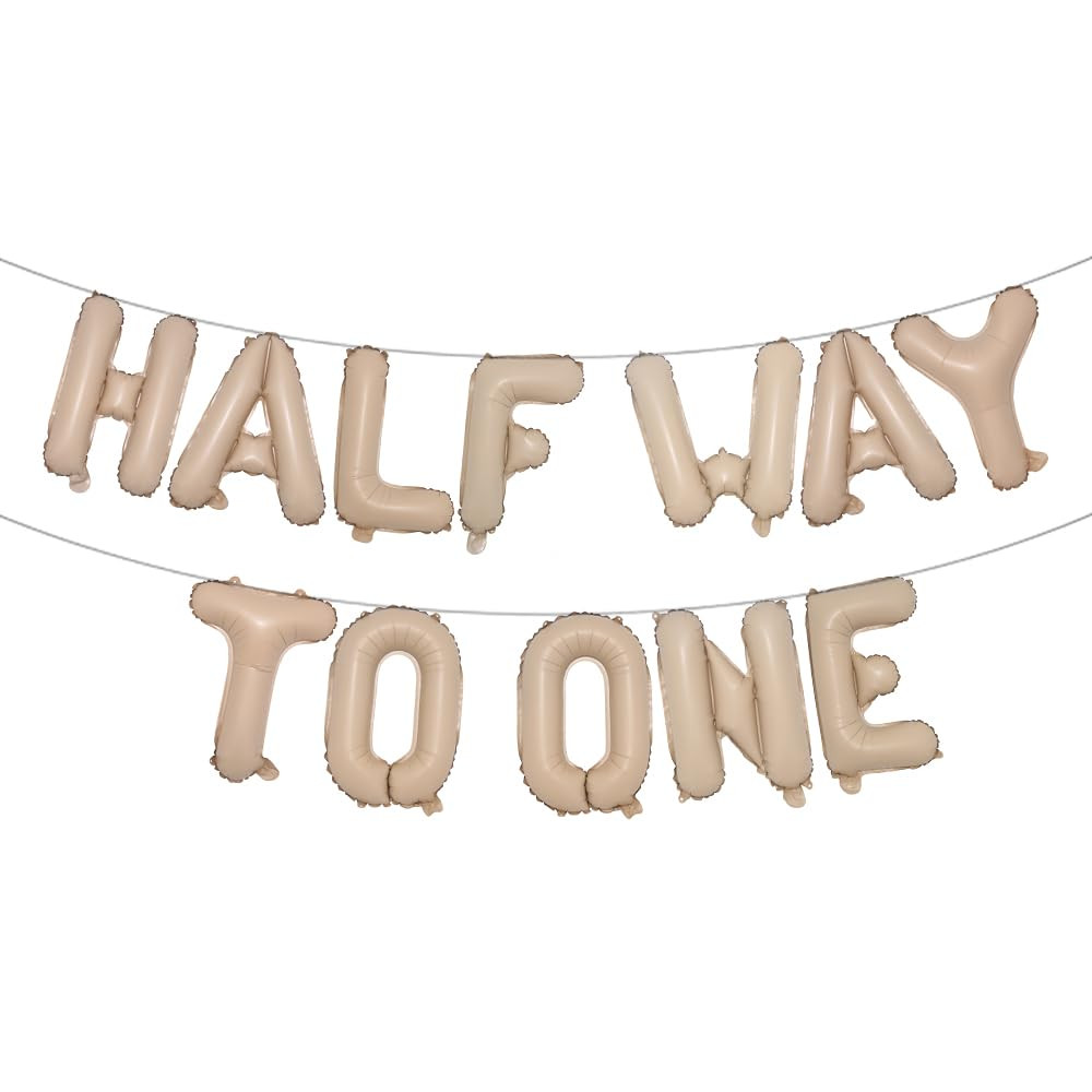Half Way To One Balloons 1/2 Birthday Decorations 6 Months Half Way To One Birthday Party Half Bi... | Amazon (US)