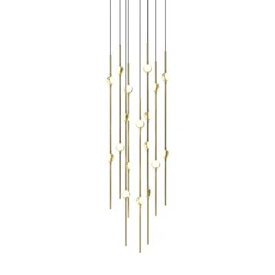 Constellation - Aries 12" Round LED Pendant - Espresso Black Fixture - Clear Faceted Acrylic Shade - 2700K - 240" Cable | Perigold
