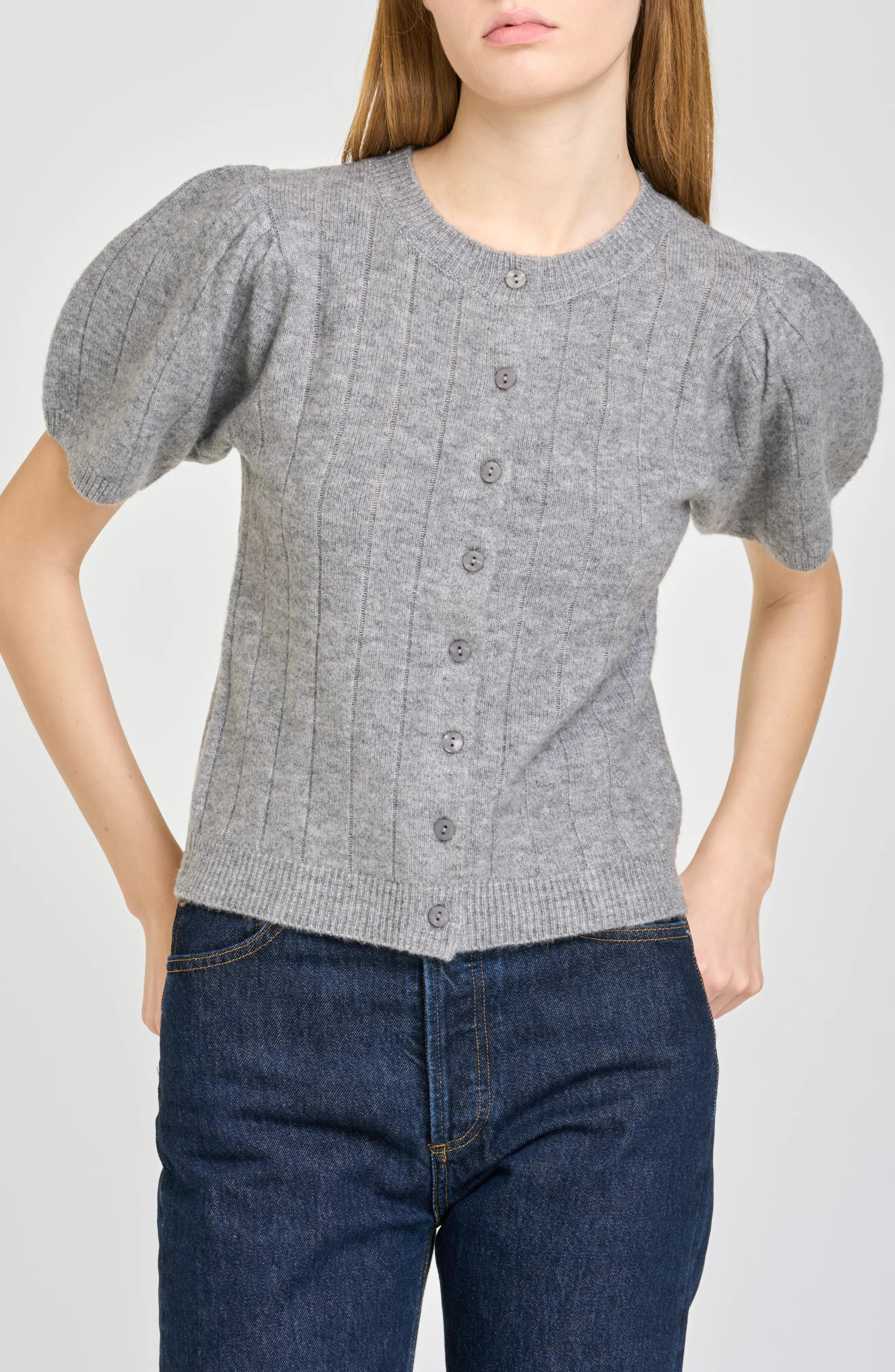 WAYF Bridget Puff Sleeve Cardigan (Women) | Nordstrom | Nordstrom
