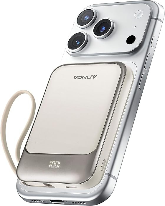 Magnetic Power Bank 10000mAh, Wireless Portable Charger with 15W Max Fast Charging & Built-in USB... | Amazon (US)