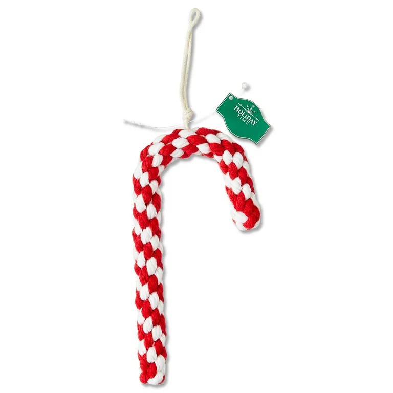 Red and White Knit Candy Cane Christmas Ornament, 6", by Holiday Time | Walmart (US)
