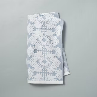 Geo Medallion Hand Towel Faded Blue - Hearth & Hand™ with Magnolia | Target