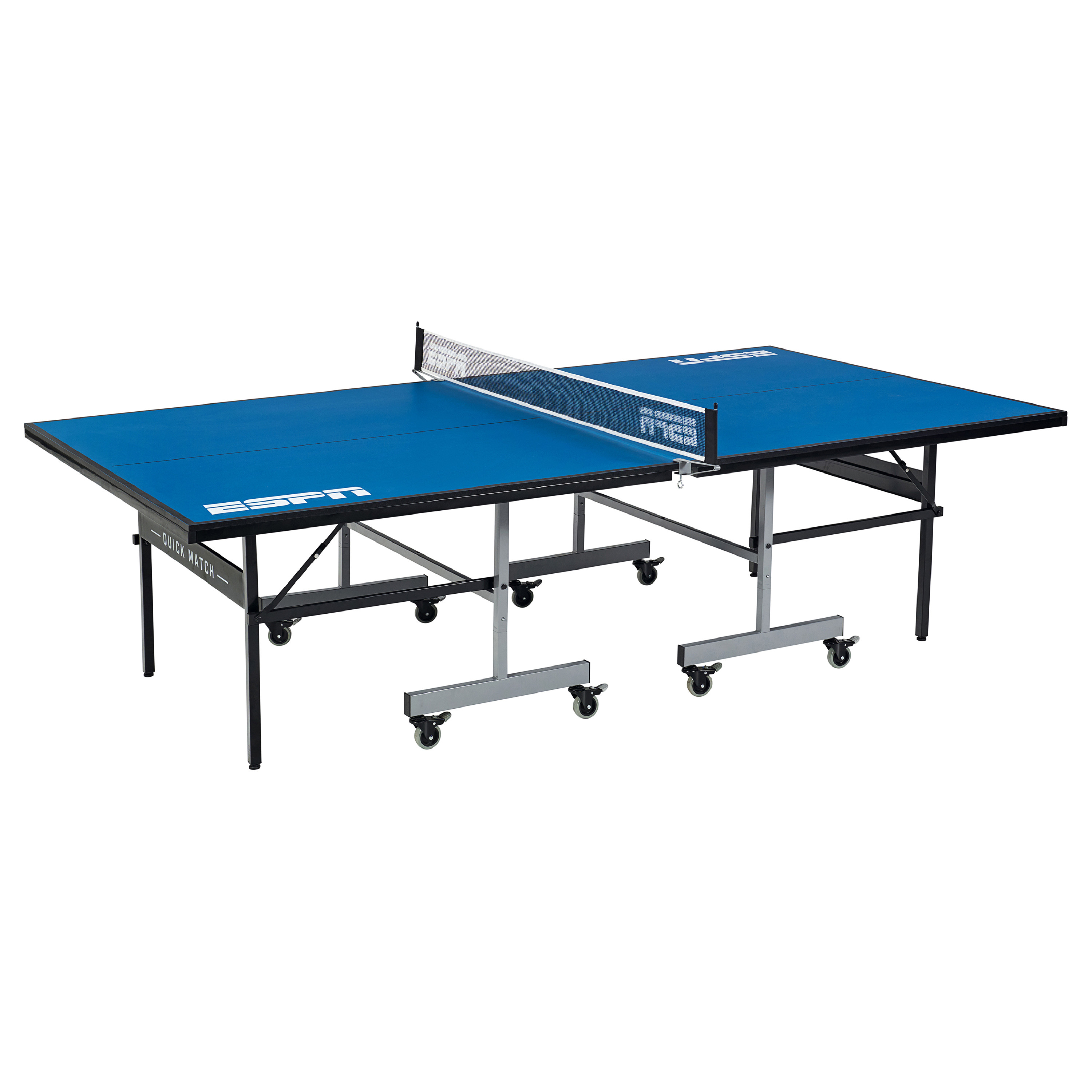 ESPN Official Size 2 Piece 15mm Indoor Quick Match Table Tennis Table, Blue | Walmart (US)