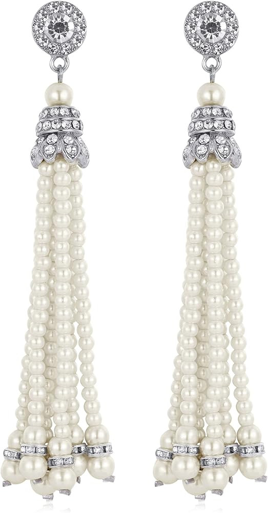 BABEYOND 1920s Flapper Art Deco Gatsby Earrings 20s Flapper Gatsby Accessories Vintage Wedding Da... | Amazon (US)