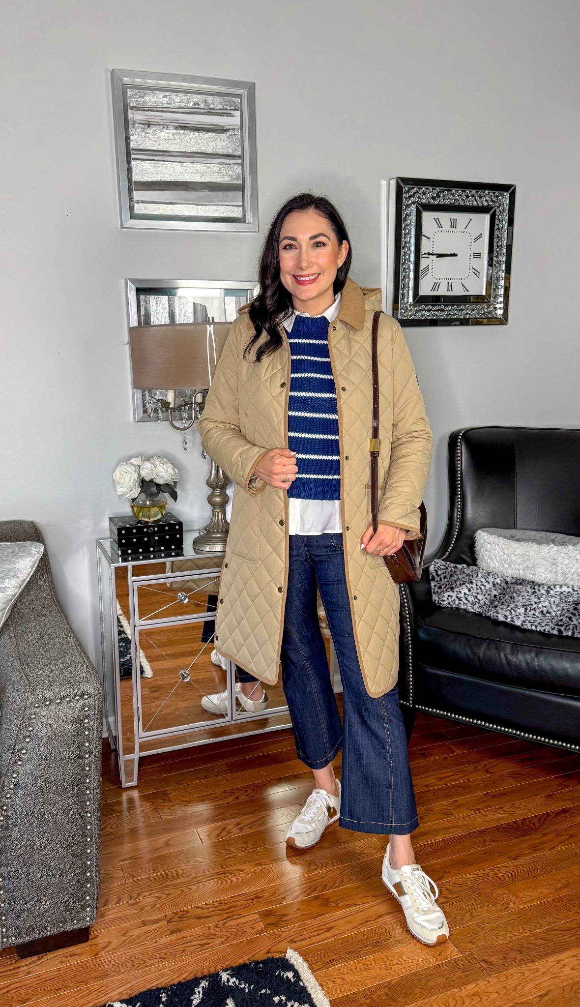 Casual fall outfit 🤎💙

Tan quilted jacket with removable hoodie size small, fits big 
Navy and white striped sweater 100% cotton size small, TTS
White button up size 4, TTS
Dark wash kick flare jeans size 6, sized up 
Neutral sneakers size 7, TTS

Everyday outfit 
Fall style 
Nordstrom anniversary sale 
NSALE 
Nordstrom sale 

#LTKSaleAlert #LTKStyleTip #LTKSeasonal