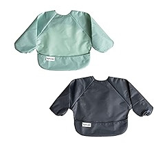 Tiny Twinkle Mess Proof Baby Bib, 2 Pack Long Sleeve Bib Outfit, Waterproof Bibs for Toddlers, Ma... | Amazon (US)