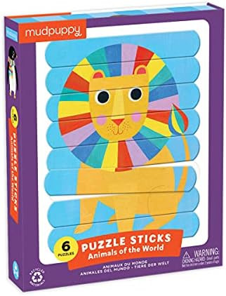 Mudpuppy Animals of The World Puzzle Sticks, 24 Double-Sided Sticks Create 6 Different Puzzles ... | Amazon (US)