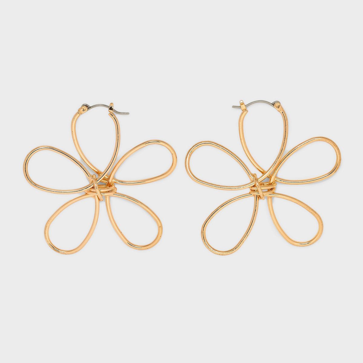 Wire Flower Hoop Earrings - Wild Fable™ Gold | Target