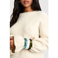 boohoo Women's Marbled Chunky Resin Bangle Bracelet 3 Pack | Size: Medium/Large | boohoo (US & Canada)
