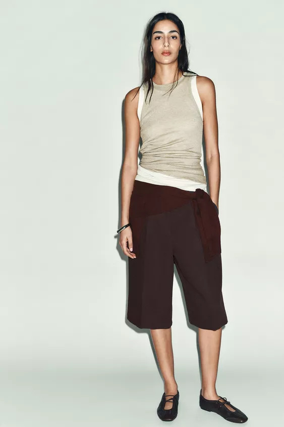 DOUBLE RUSTIC TOP | Zara UK