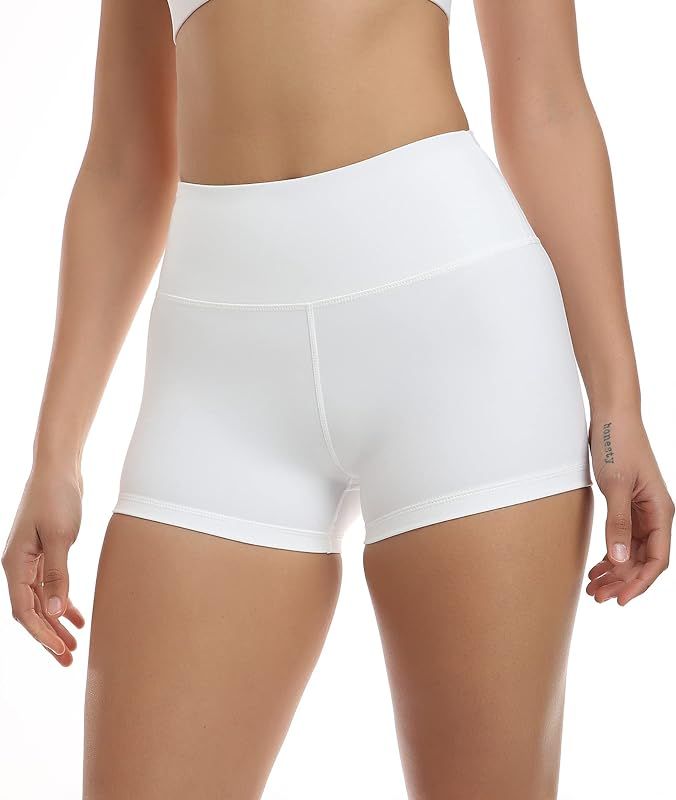 CHRLEISURE Workout Booty Spandex Shorts for Women, High Waist Soft Yoga Shorts | Amazon (US)
