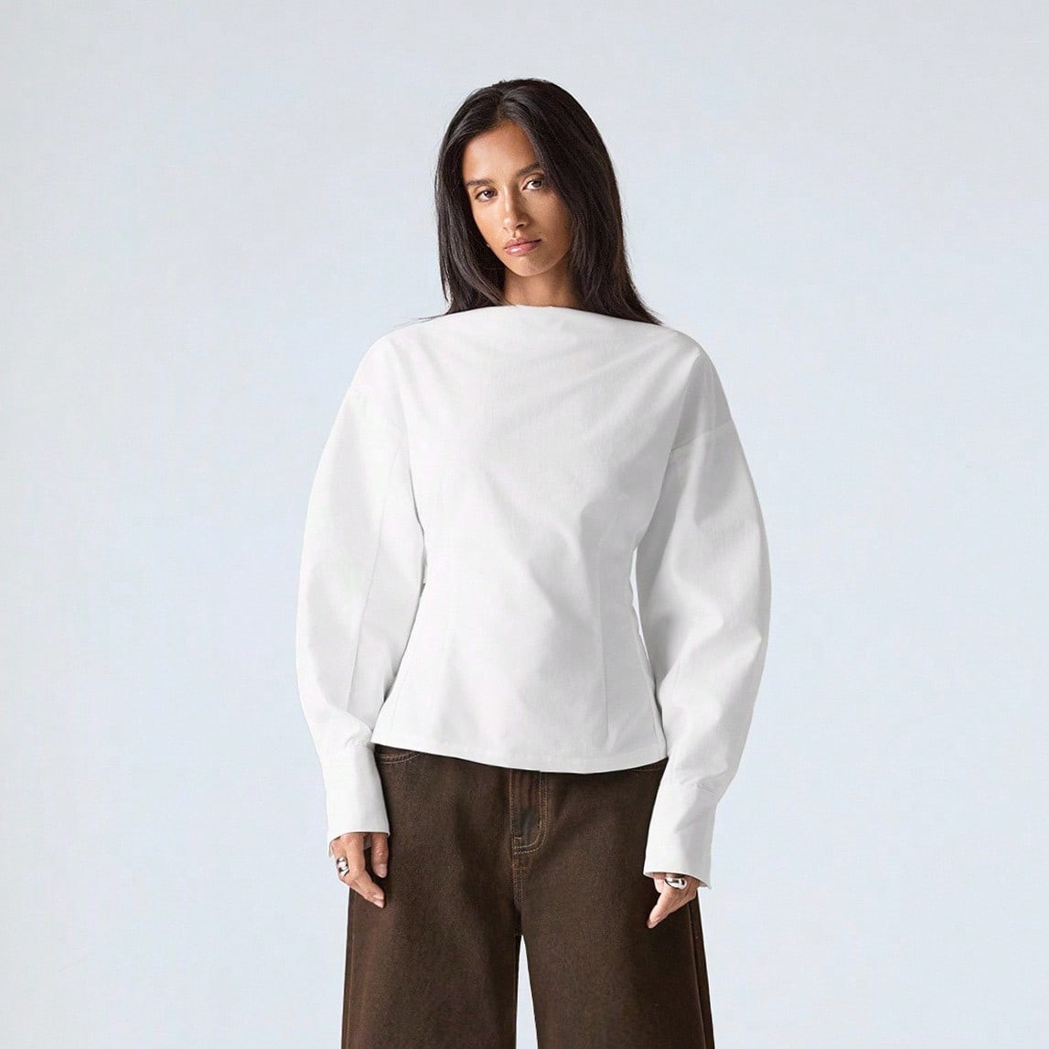 LYSMO 2025 New Arrive Minimalism Fall Women's Casual Loose Off-Shoulder Crew Neck Batwing Sleeve ... | SHEIN