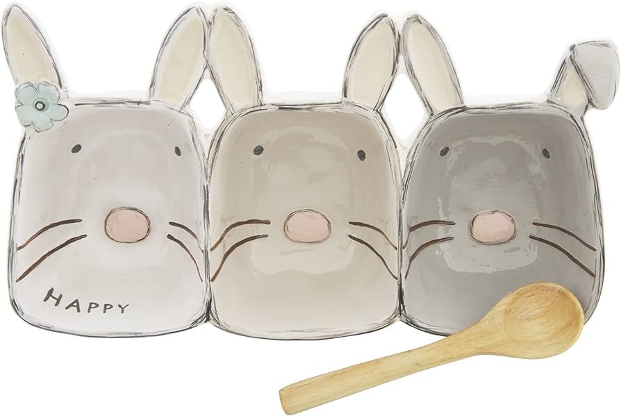 Mud Pie Bunny Triple Dip Set, Multi, 5.25" x 9" | Amazon (US)
