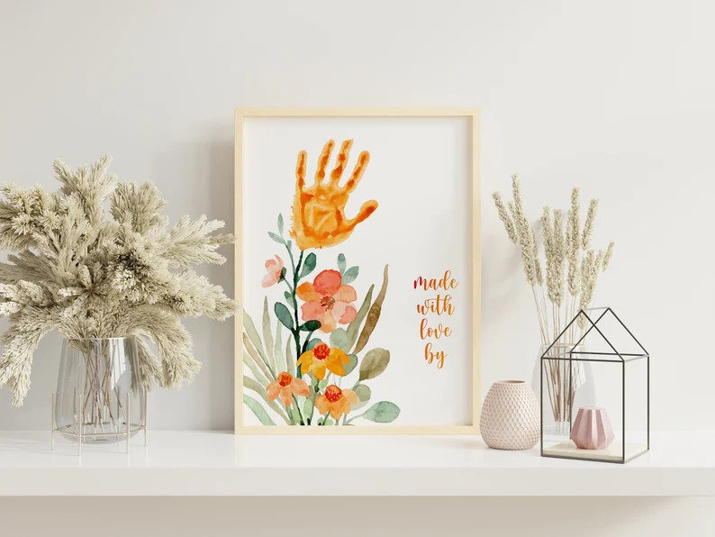 Child Gift to Mom Print, Child Handprint, Mother Appreciation Print, Mother’s Day, Boho Art Pri... | Etsy (US)