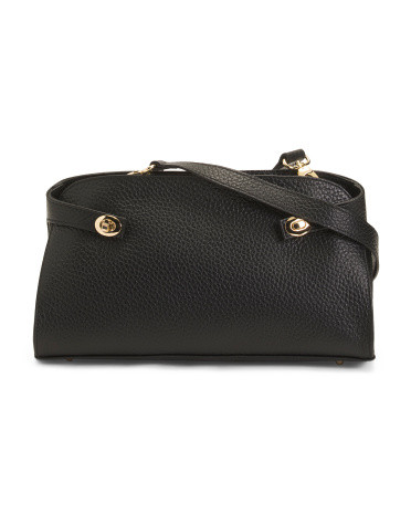 Made In Italy Leather Crossbody With Side Belt Details | TJ Maxx