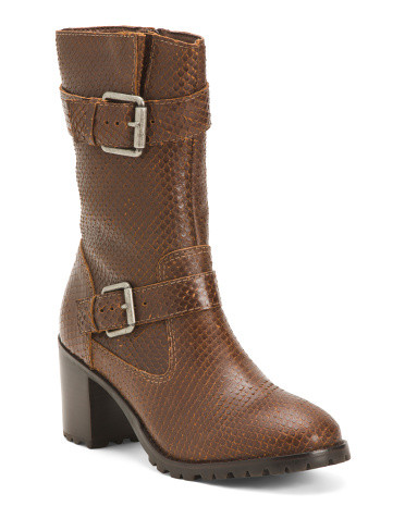 Made In Brazil Leather Lone Double Buckle Boots | TJ Maxx